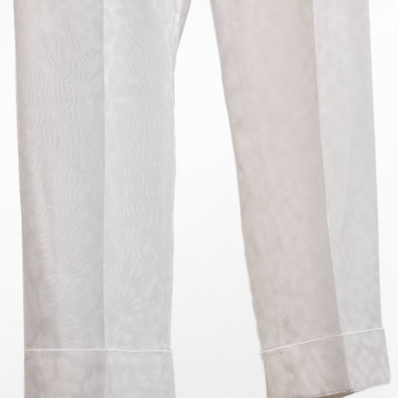 Smythe Cream Tonal Leopard Pattern Trousers - Picture 6 of 8